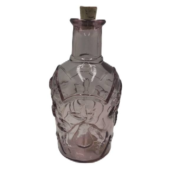 Libbey Other - Libbey Glass Decanter Orchard Fruit Embossed Pink